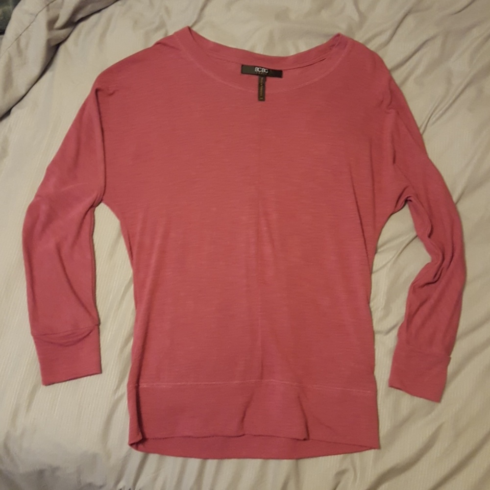 BCBG Paris- Magenta long sleeve casual top